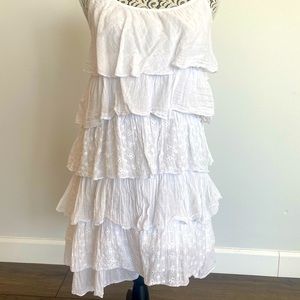 Summer halter mini dress with tiered layering